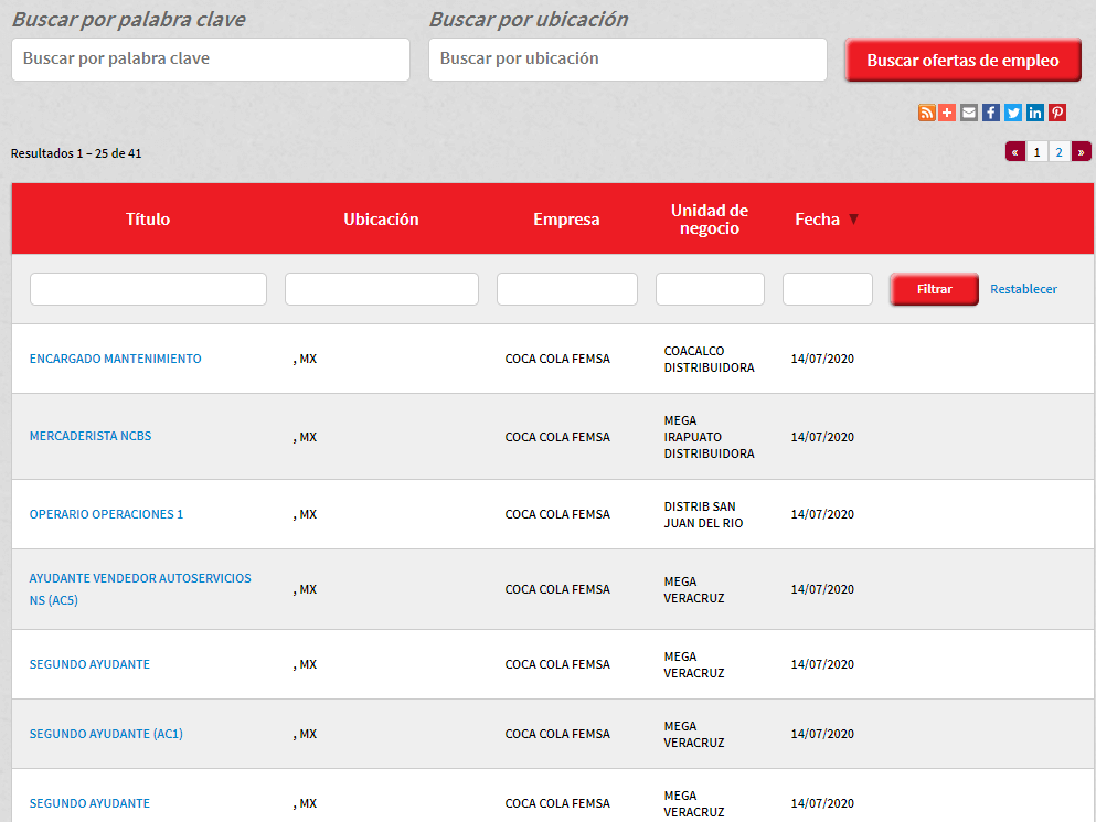 Vacantes Coca Cola