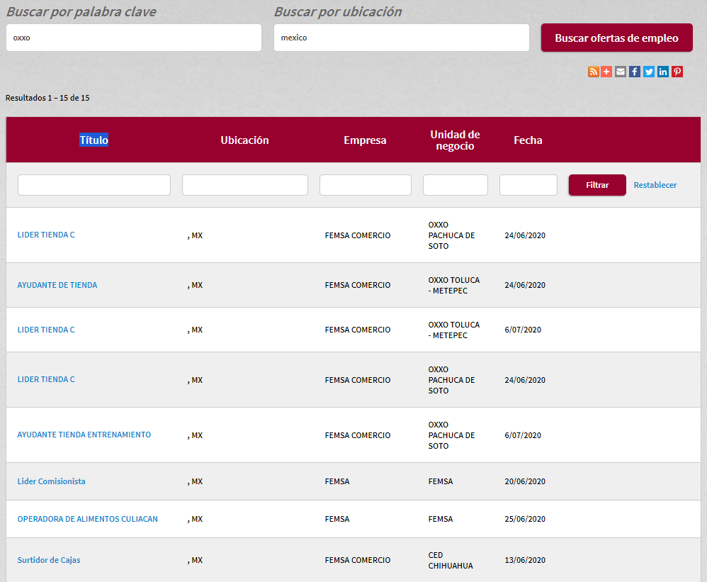 ofertas de empleo oxxo