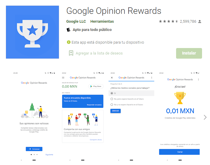 Encuestas pagadas de google