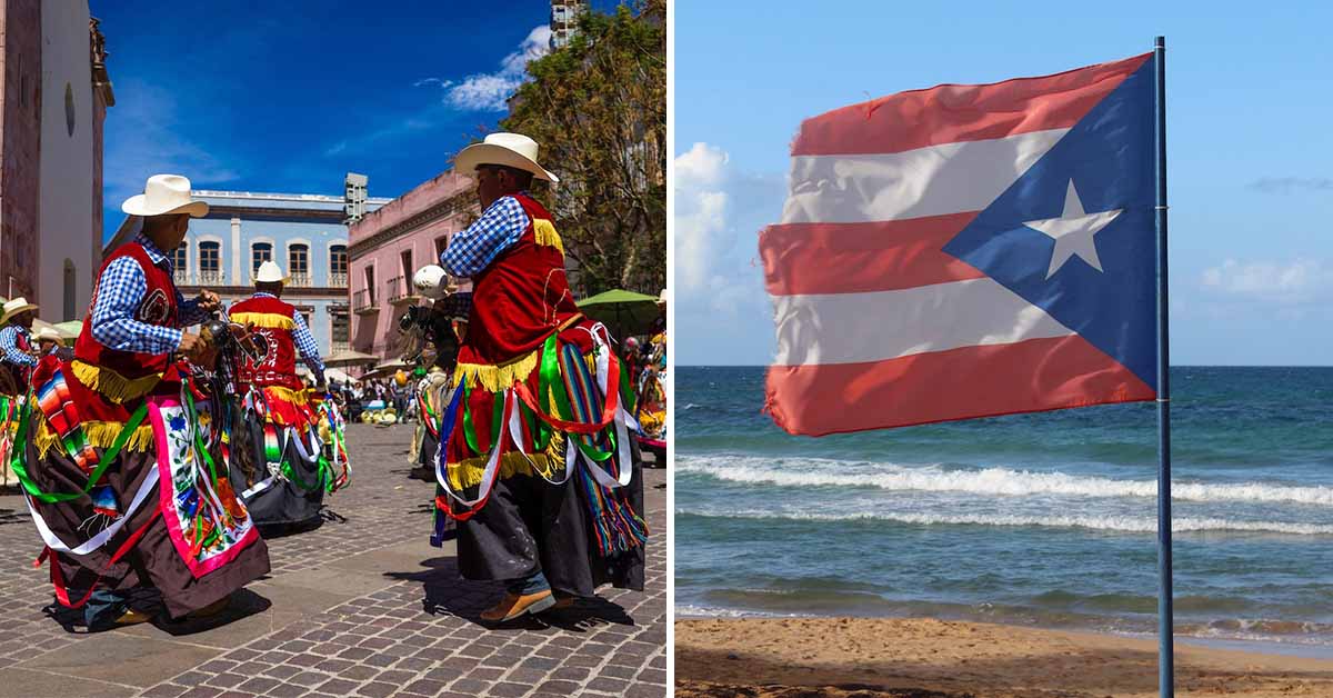 Puerto rico lugar para trabajar desde casa con su bandera y sus fiestas