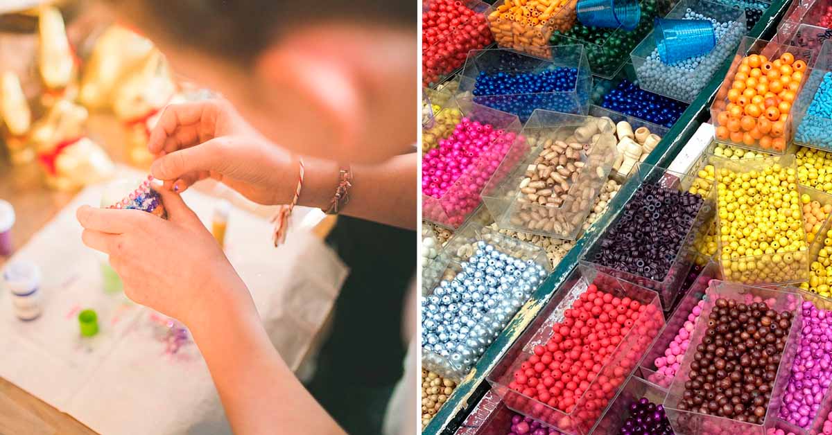 trabajos en mostacillas con acabados en collares y pulseras