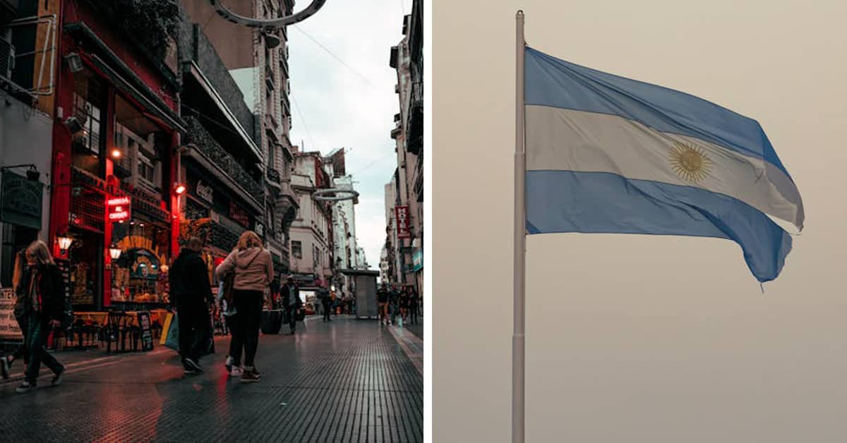 Capital de Argentina con su bandera respectiva, una capital que ofrece oportunidades de trabajar desde casa con internet